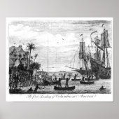 De eerste landing van Columbus in Amerika Poster (Voorkant)