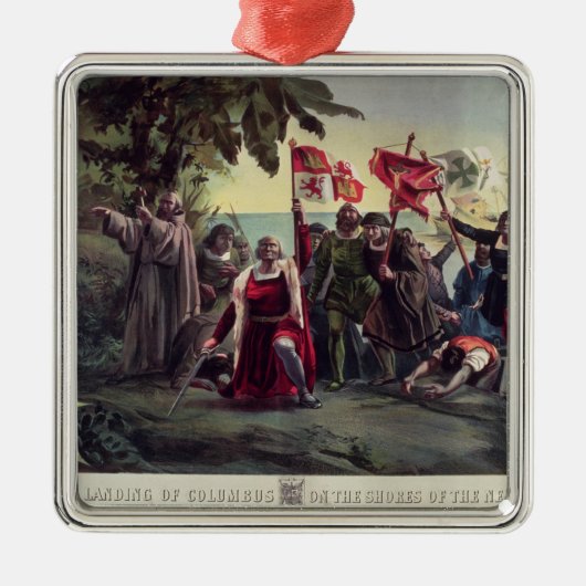 De eerste landing van Columbus Metalen Ornament (Voorkant)