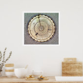 De eerste lentegedreven klok met druk, uitzicht va poster (Keuken)