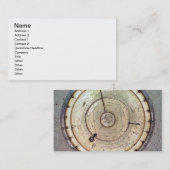 De eerste lentegedreven klok met druk, uitzicht va visitekaartje (Voorkant / Achterkant)