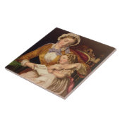 De eerste les, pub. van Baxter, 1855 (druk) Tegeltje (Zijkant)