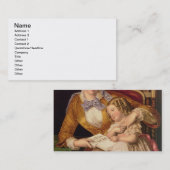 De eerste les, pub. van Baxter, 1855 (druk) Visitekaartje (Voorkant / Achterkant)