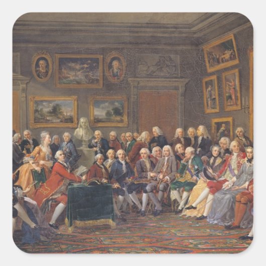 De eerste lezing in de zaal vierkante sticker (Voorkant)