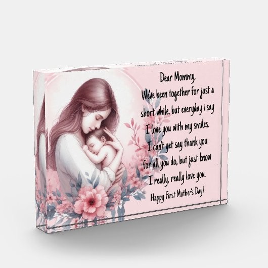 De eerste Moederdag-letter van een baby Fotoblokken (Links)