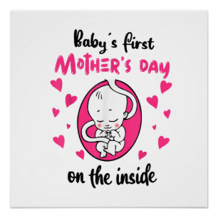 De eerste Moederdag van de baby aan de binnenkant Perfect Poster