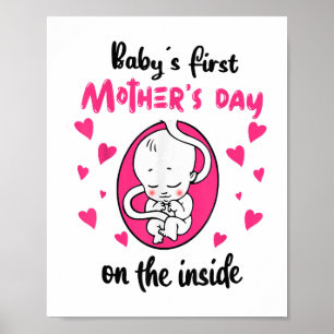 De eerste Moederdag van de baby aan de binnenkant Poster