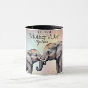 De eerste Moederdag van de olifant samen Moederdag Mok