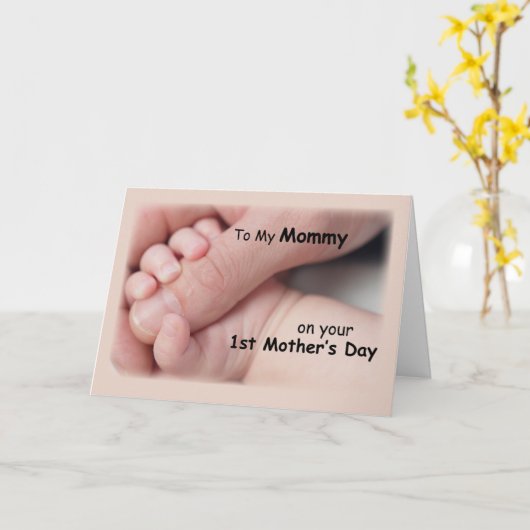 De eerste moederdag van mijn mama kaart (Gele Bloem)