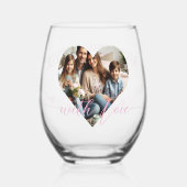 De eerste moeders als oma | Aangepaste foto Wijnglas Zonder Voet (Voorkant)