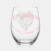 De eerste moeders als oma | Aangepaste foto Wijnglas Zonder Voet (Achterkant)