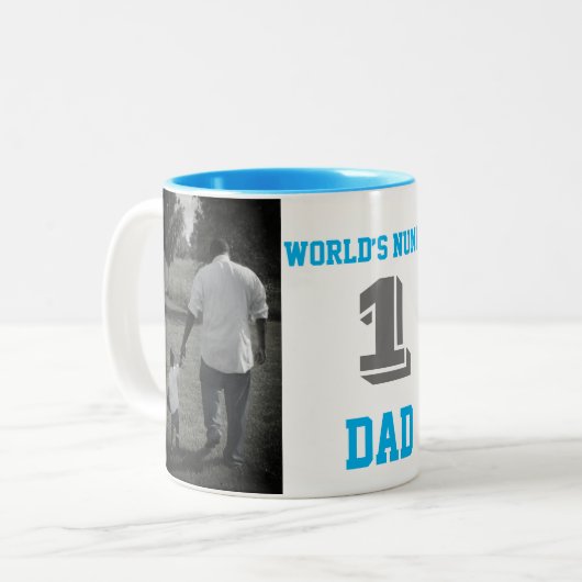 De eerste Mok van de koffiedag van vader en vader (Voorkant links)