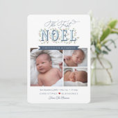De eerste Noel Baby Boy Christmas Kaart (Staand voorkant)