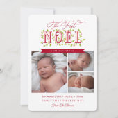 De eerste Noel Baby Girl Christmas Kaart (Voorkant)