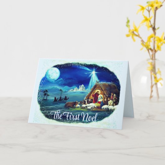 De eerste Noel Christelijke kerst Kaart (Gele Bloem)