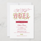 De eerste Noel Christmas Baby shower uitnodiging (Voorkant)