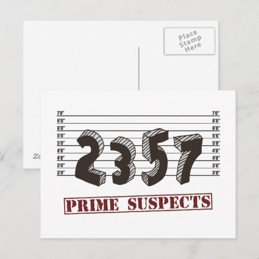 De eerste nummerverdachten briefkaart (Voorkant / Achterkant)