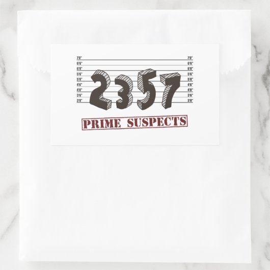 De eerste nummerverdachten rechthoekige sticker (Tas)