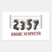 De eerste nummerverdachten rechthoekige sticker (Voorkant)