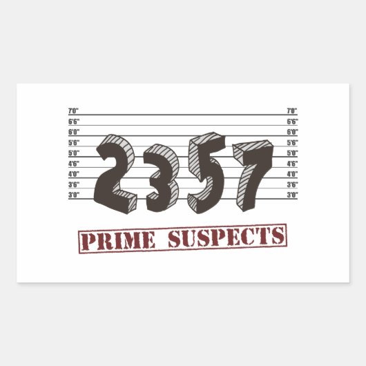 De eerste nummerverdachten rechthoekige sticker (Voorkant)