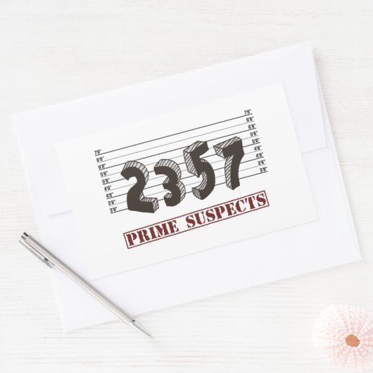 De eerste nummerverdachten rechthoekige sticker (Envelop)