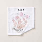 De eerste paaskussen van de baby bad handdoek (Wasdoekje)