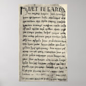De eerste pagina van Beowulf Print (Voorkant)