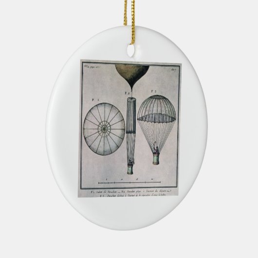 De eerste parachutescent van Andre-Jacques Garne Keramisch Ornament (Rechts)