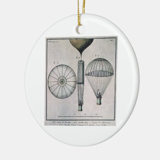 De eerste parachutescent van Andre-Jacques Garne Keramisch Ornament (Links)