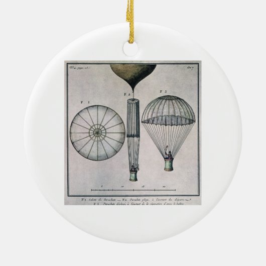 De eerste parachutescent van Andre-Jacques Garne Keramisch Ornament (Achterkant)