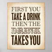 DE  EERSTE PARTIJ NEEMT EEN Druk van het Teken van Poster (Voorkant)