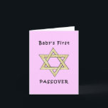 De Eerste Pascha van de baby Kaart<br><div class="desc">Vier eerste van de baby passover met Joodse ster en matzoh giften voor het Joodse vakantie en babykleding voor seder.</div>