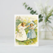 De eerste Pasen van de baby.  Kinder Briefkaarten (Staand voorkant)