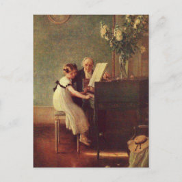 De eerste pianoles van Muenier Briefkaart