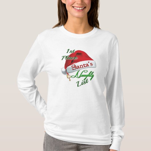 De eerste plaats T-Shirt van de Naughty Lijst van (Voorkant)