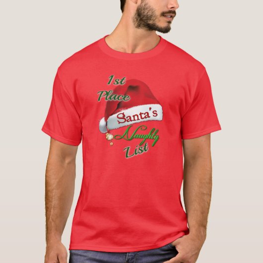 De eerste plaats T-Shirt van de Naughty Lijst van (Voorkant)