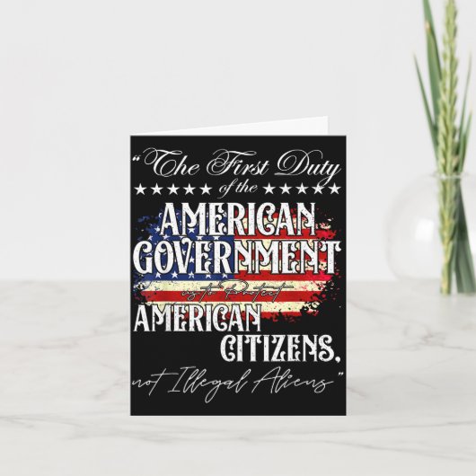 De eerste plicht van de Amerikaanse regering is Kaart (Voorkant)