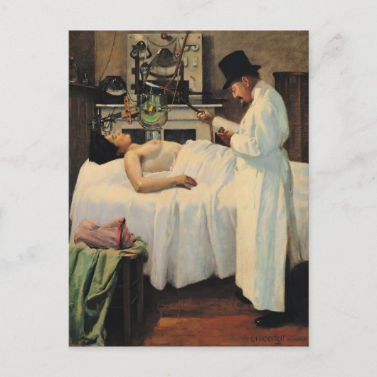 De eerste poging om Kanker met röntgenstralen te b Briefkaart (Voorkant)