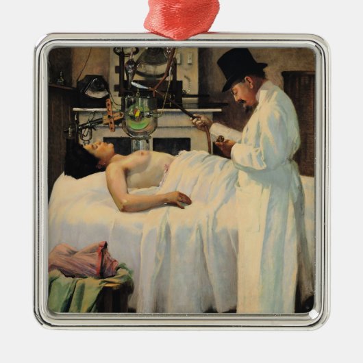 De eerste poging om Kanker met röntgenstralen te b Metalen Ornament (Voorkant)