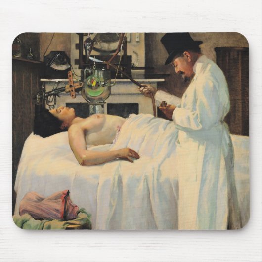 De eerste poging om Kanker met röntgenstralen te b Muismat (Voorkant)