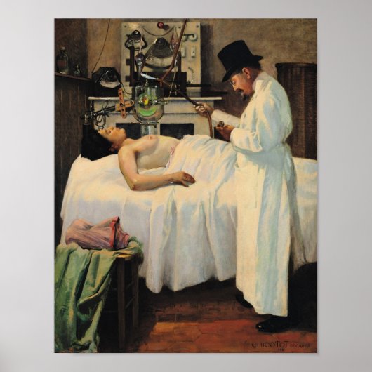 De eerste poging om Kanker met röntgenstralen te b Poster (Voorkant)