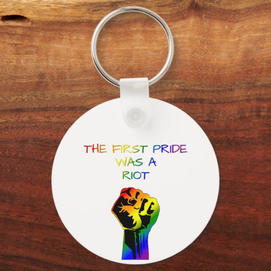 De eerste Pride was een rel - LGBTQ + -ontwerp Sleutelhanger (Achterkant)
