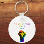 De eerste Pride was een rel - LGBTQ + -ontwerp Sleutelhanger (Voorkant)