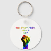 De eerste Pride was een rel - LGBTQ + -ontwerp Sleutelhanger (Achterkant)