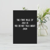 De Eerste Regel van 2021 Nieuwjaar Kaart (Staand voorkant)