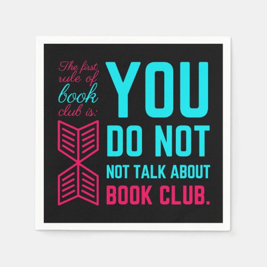 De eerste regel van de boekenclub grappige zin servet (Voorkant)