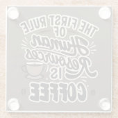 De eerste regel van het menselijk potentieel is ko glazen onderzetter (Achterkant)