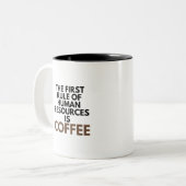 De eerste regel van het menselijk potentieel is ko tweekleurige koffiemok (Voorkant links)