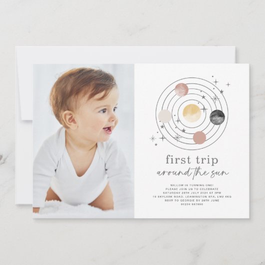 De eerste reis rond de de ruimtefoto van de zon no kaart (Voorkant)