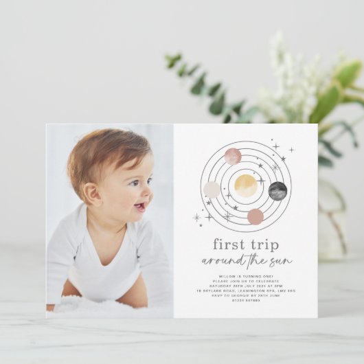De eerste reis rond de de ruimtefoto van de zon no kaart (Staand voorkant)