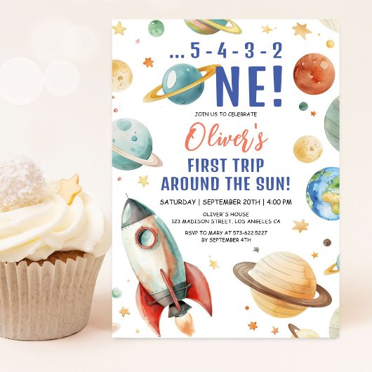 De eerste reis rond de ruimte van de Zon 1st Birth Kaart
